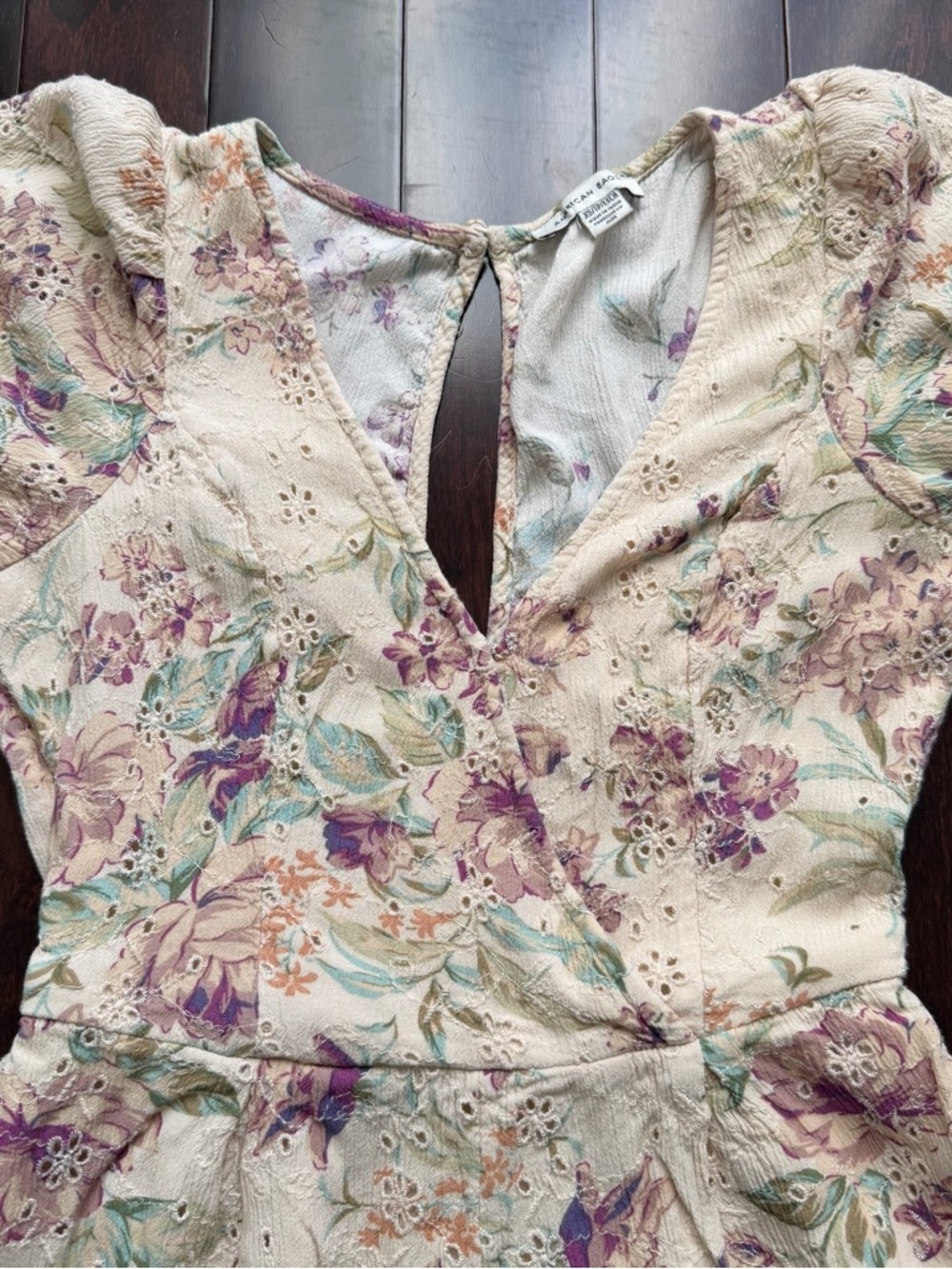 American Eagle Women's Romper Floral, Size XS CottageCore Soft Prairie Romantic - Picture 2 of 9